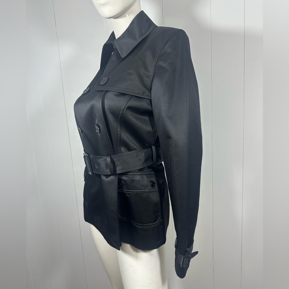 Lauren Ralph Lauren Short Trench Double Breasted Sz M w Belt - Picture 2 of 12